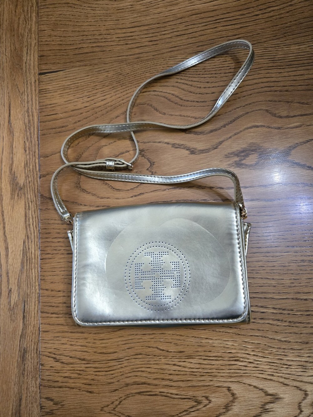 Tory Burch Metallic Gold Leather Crossbody